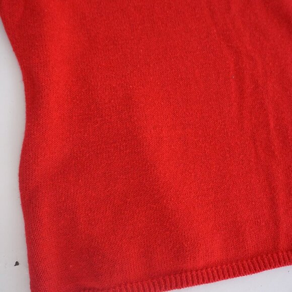 Vintage Merry Bright Red Embroidered Kissing Dogs Christmas Cheer Sweater PXL - Picture 6 of 12